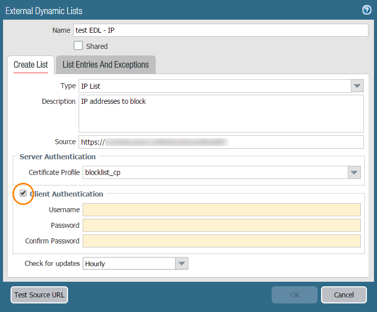 Configure The Firewall To Access An External Dynamic List