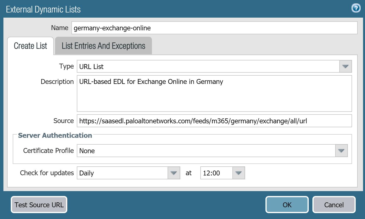 Create An External Dynamic List Using The Edl Hosting Service