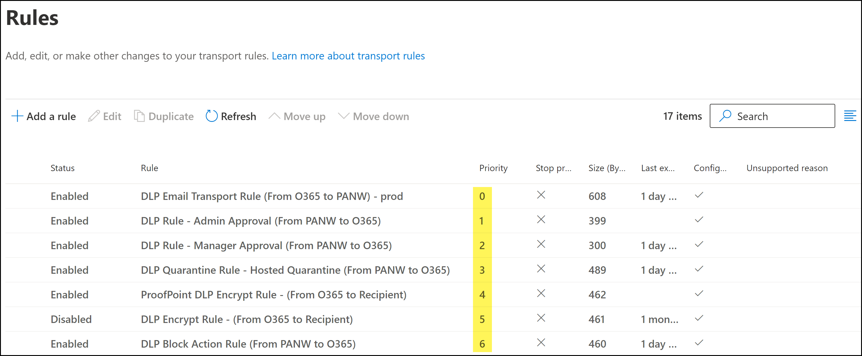 Create Microsoft Exchange Transport Rules