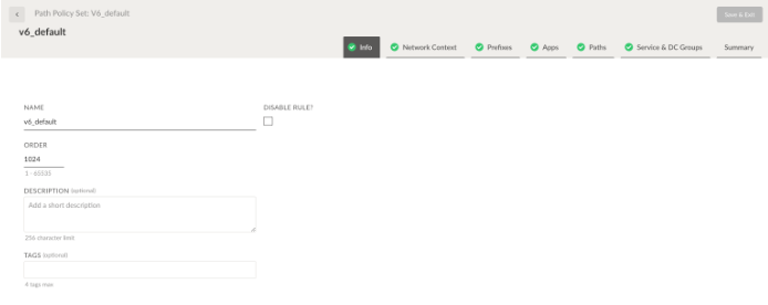 Configure Default Path Policy Rule for IPv6