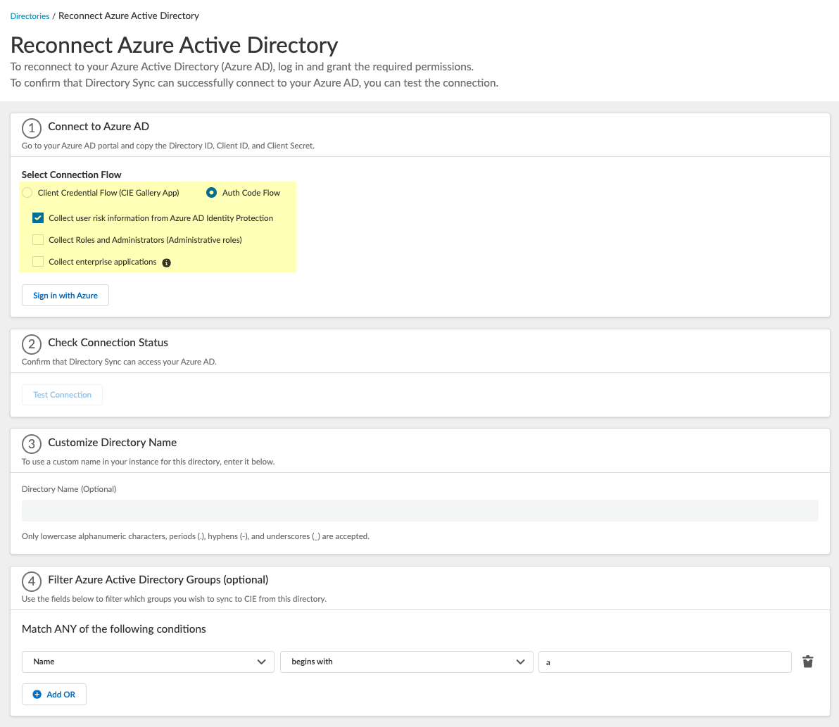 Reconnect Azure Active Directory