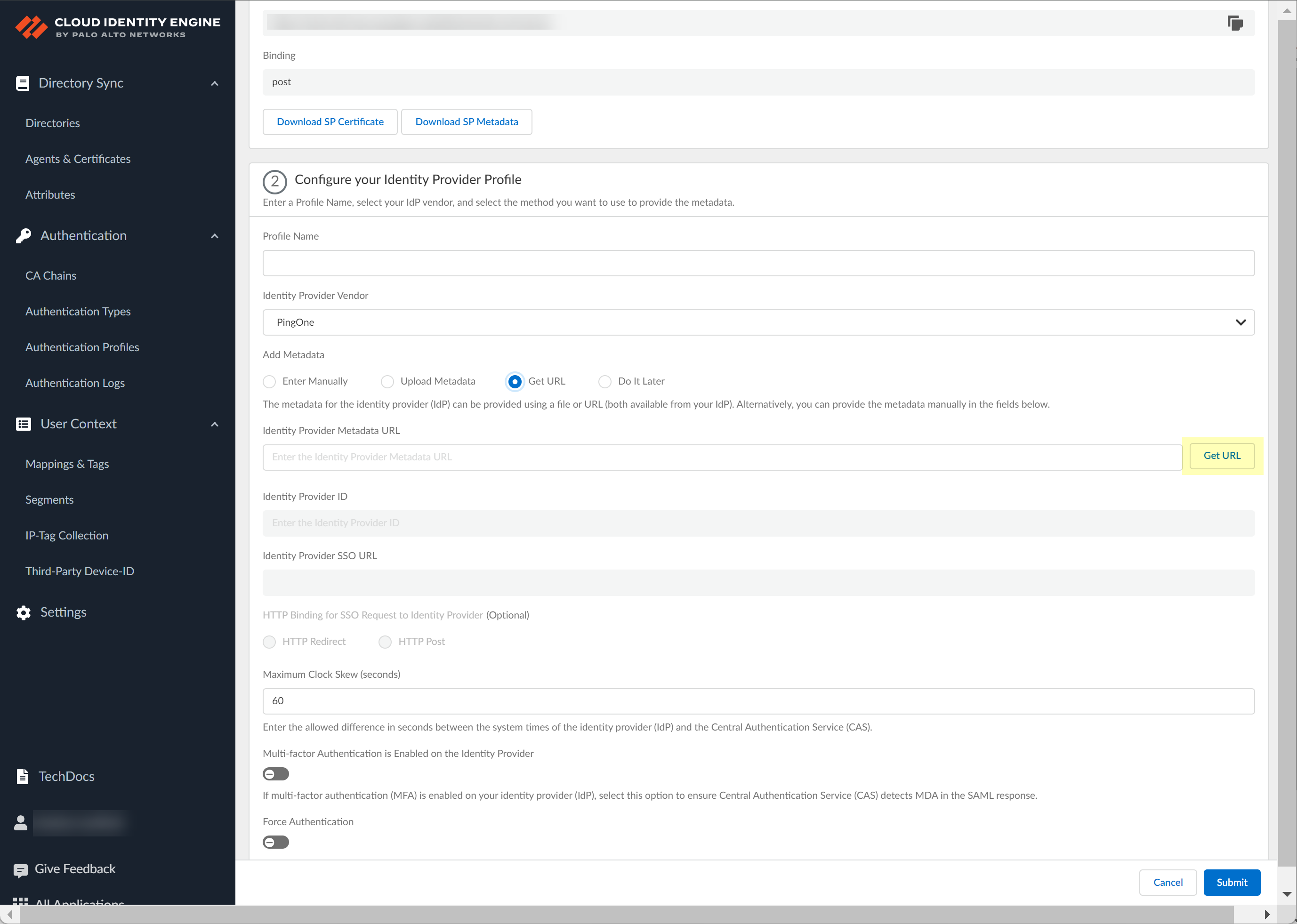 Configure PingOne as an IdP in the Cloud Identity Engine