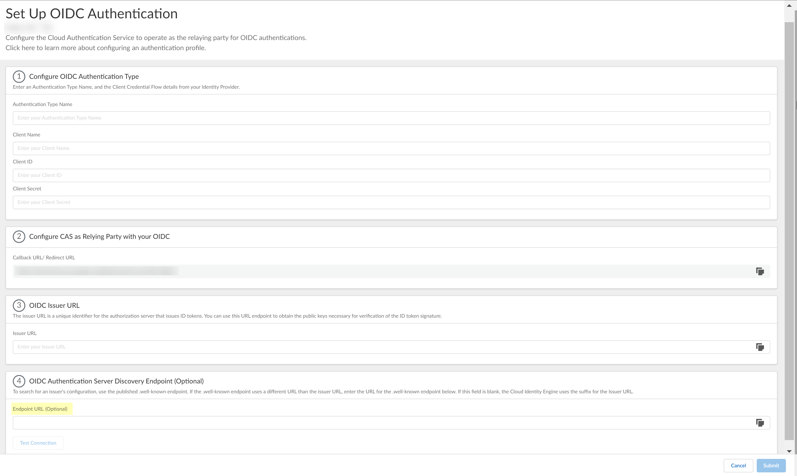 Configure an OIDC Authentication Type