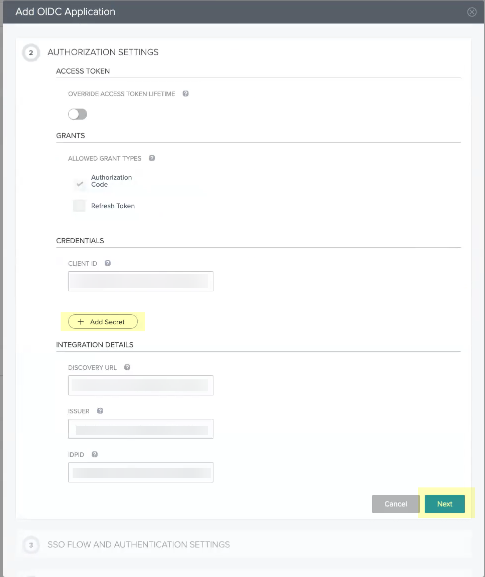 Configure an OIDC Authentication Type