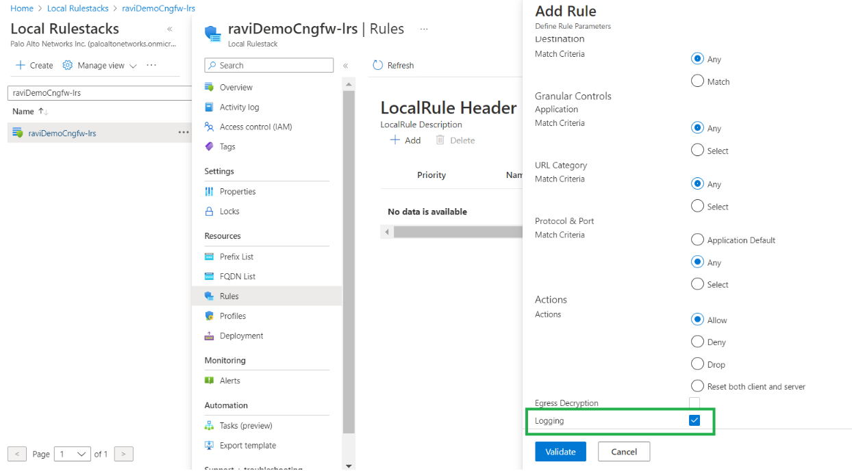 Sample Configuration for Post vNET Deployment