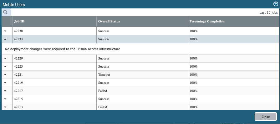 Prisma Access Deployment Progress and Status