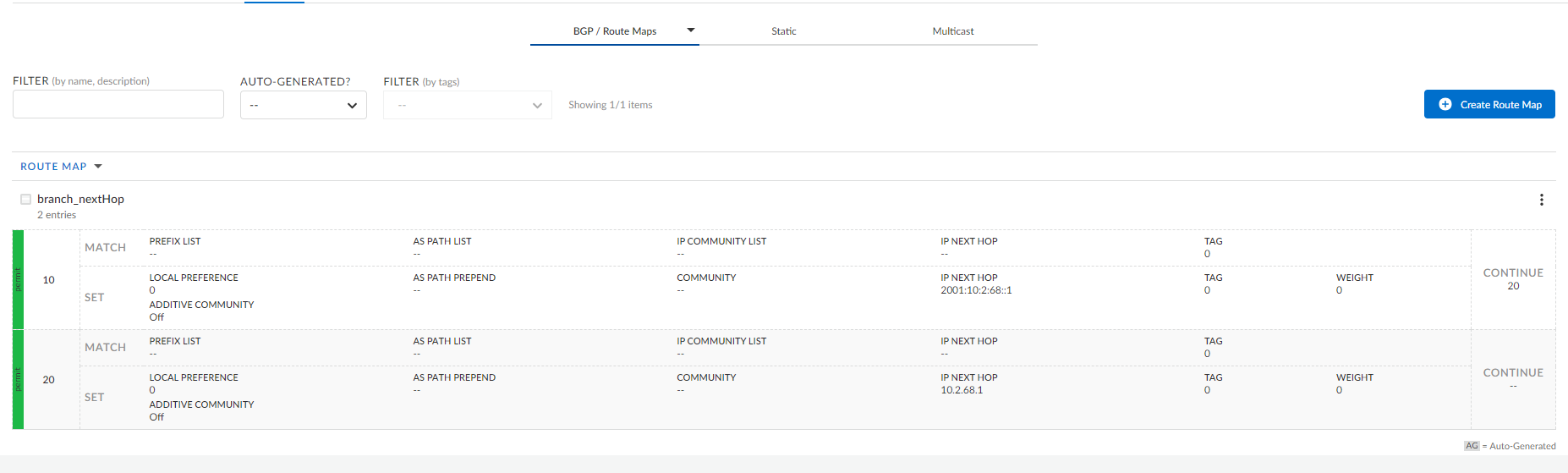 Configure a Route Map